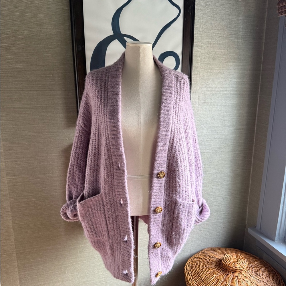 ZARA Oversized Lavender Cardigan - Size Medium